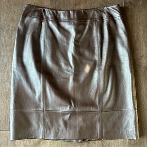 Talbots Brown Leather Skirt - size 14